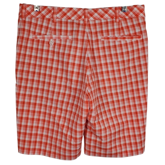 Walter Hagen Orange and White Checkered Men's Shorts. 32 - Picture 8 of 12